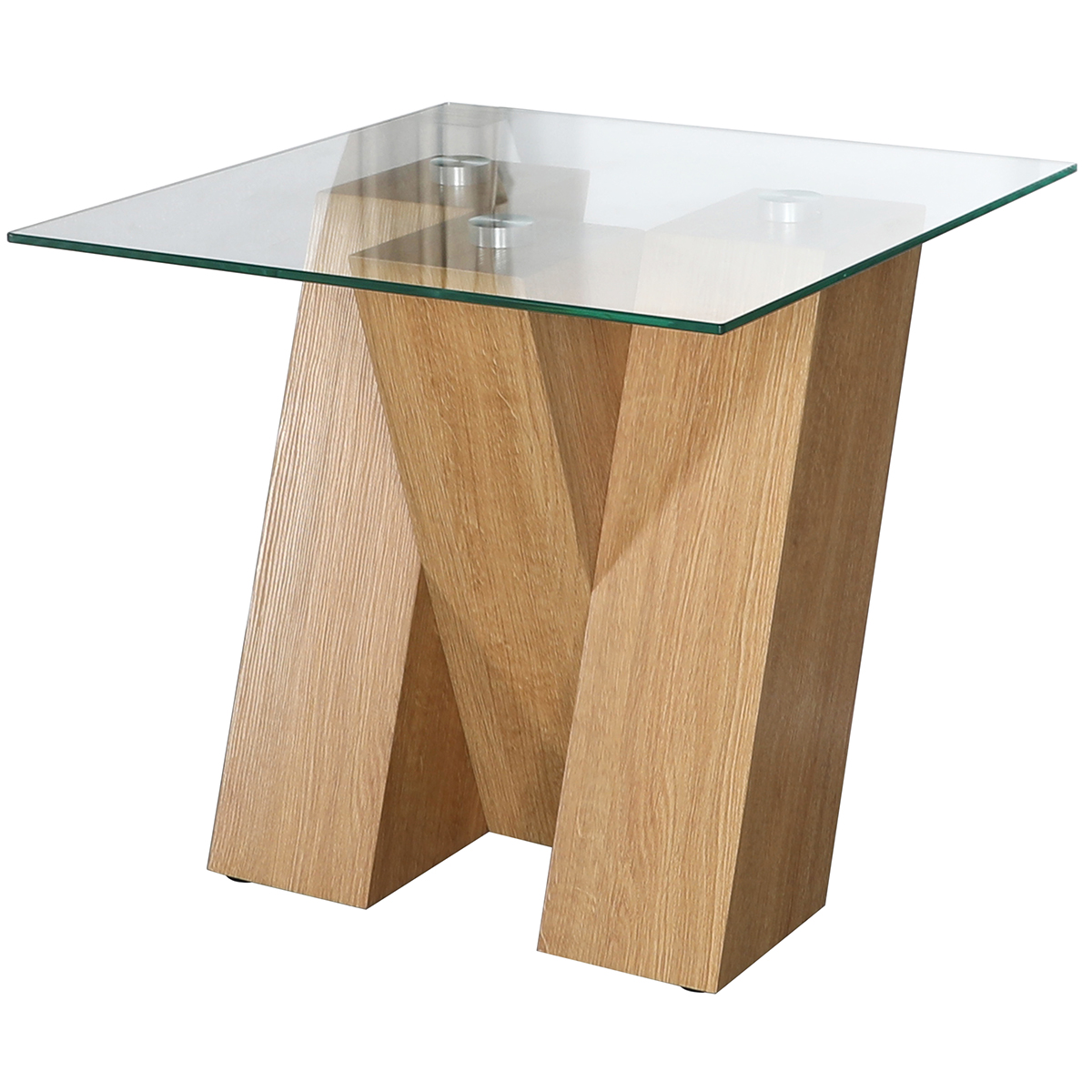 Oak side table with glass top discount
