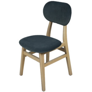 UPHOLSTERED DINING CHAIR - DARK GREY PAD (BER107D)