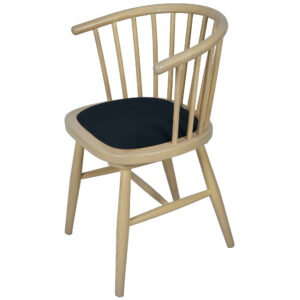 UPHOLSTERED DINING CARVER CHAIR - DARK GREY PAD (BER108D)