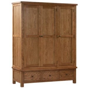 Triple Wardrobe With 3 Drawers (DOR033R)
